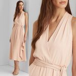 Ralph Lauren Lauren Georgette Halter Sleeveless Midi Dress V-Neck Pink Size 6 Photo 1