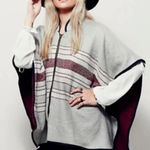 Free People  | Boho Hippie Swept Away Zip-Up Ruana Cape Poncho Size O/S Photo 0