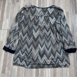 Ny Collection  Black, Brown and Gray Chevron Blouse Size Large Photo 7