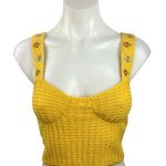 ZARA  Yellow Floral Embroidered Crochet Knit Sleeveless Crop Corset Bustier Top S Photo 0