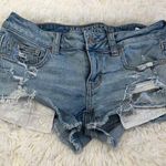 American Eagle  Distressed Lace Pocket Jean Shorts Photo 1
