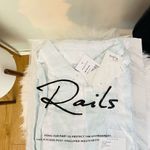 Rails Women's Charli Awning Stripe Linen Blend Blouse, Large, White/Blue, NWT Photo 14