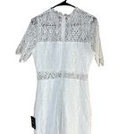 NWT Lulus Womens Dress Size L White Bodycon Lace High Neck Elegant Chic sheer Size L Photo 6