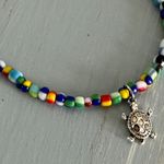 Handmade NEW Adorable Beaded Bracelet W Colorful Seed Beads & A Cute Turtle Charm Photo 2