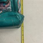 Kathy Van Zeeland  Turquoise‎ Patent Leather Multicolor Satin Fabric Shoulder Bag Photo 12