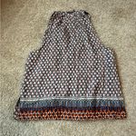 Maeve  Geometric Sleeveless Blouse - Black, White, Orange Photo 2