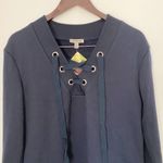 Boutique Navy Blue Lace Up V Photo 2