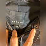 Trouve Black Quilted Bomber Jacket leather houndstooth zip up moto classic S Photo 1