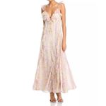 AQUA  Floral Maxi Dress Ruffle Trim Tie Front Summer Party‎ Dress M Photo 1