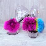 Cape Robbin Dolls kill  night of my life fluffy clear platform heels size 8 Photo 5