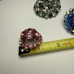 Colorful Rhinestone Brooch Pin Lot Of 3 Vintage Photo 9