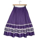 Handmade Vintage Purple Polkadot Flowy Skirt w Lace Accents Coquette Milk Maid Photo 1