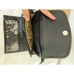 Brighton  Bloom Small Black Leather Roses Wallet Organizer Crossbody Clutch‎ Photo 11