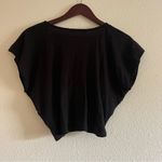 Project Social T NWT Black Criss Cross Front Open Tie Crop T Shirt Size Large Photo 6