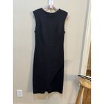Banana Republic Banana‎ Republic Sloan-Fit Cross-Front Sheath Dress, Black SIZE 14 Midi Photo 3