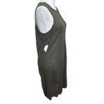 360 Sweater Italian Yarn Sweater Dresses Cut Out Sleeveless Mini Olive Linen M Green Size M Photo 3