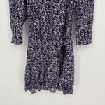 ZARA Floral Print Long Sleeve Wrap Dress Purple Black Size S Photo 4