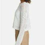 Vince Italian cotton optic white crochet sweater top Photo 3