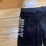 Juicy Couture Pam Gela Velour Straight Leg Sequin Logo Black Sweatpants Women 14 Photo 2
