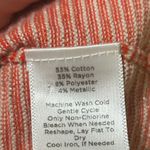 Talbots Red & Gold stripe button front scoop neck cardigan Photo 5