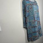 J.Jill Paisley Patchwork Print Long Sleeve Tunic Size Large Blue Photo 1