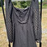 Leche‎ Women's Black Dotted Long Sleeve Dress Size Small Formal Funeral Photo 0
