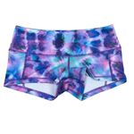 FLEO Limited Edition Tie Dye Shimmy Shimmer Low Rise Contour Shorts Athletic Purple Photo 2