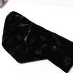 Black Velvet Rectangle Scarf Leaf Print Whimsigoth Fairy Nature Witchy Luxurious Photo 4