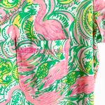 Lilly Pulitzer  Britton Flamingo Paisley Print Shirt Dress Pima Cotton Tropical S Photo 5