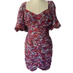 ZARA  Floral print ruched puff sleeves mini dress sweetheart neck ditsy Size XS Photo 11