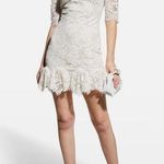 Tadashi Shoji SHO  White Lace Mini Dress with Lace Up Back Photo 0