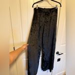 Milly  Black velour Wide Leg Pants Photo 4