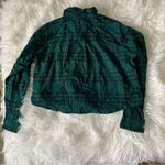 PINK - Victoria's Secret VS PINK Dark evergreen green black stripe plaid cropped button down top Photo 1
