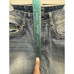 BLACK Medium Wash‎ Bootcut Blue Jeans Denim Pocket Stitching Size 28x30 Photo 2