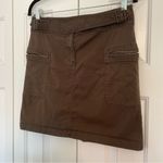 INC Vtg Y2K Cargo Zip Mini Skirt Sz Medium Dark Olive Green Photo 2