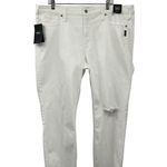 Silver Jeans Crop Pants Womens 20W NEW Off White Straight Raw Hem L27 Photo 0