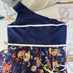 Adrianna Papell  One Shoulder Floral A-Line One Shoulder Evening Dress Photo 9