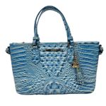 Brahmin Mini Asher Tote Satchel Bag Melbourne Cerulean Blue Croc Embossed Photo 1