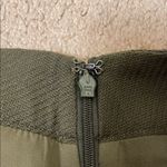 Talbots  Women’s Wool Blend Knit Chain Link Olive Green Pleated A-Line Skirt Photo 6