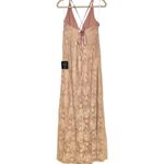 Lulus LULU’S STOLEN MOMENTS DUSTY PINK MAUVE LACE-UP MAXI LACE DRESS L Photo 10