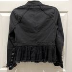 Free People  Black Military Double Breasted Ruffle Hem Jacket Photo 1