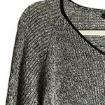 Eileen Fisher Black/Cream Marled Wool/Linen Blend Sweater F4N5 Women’s Medium Photo 2