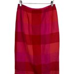 Talbots VTG‎  Womens 100% Linen Midi Skirt Sz 10 Pink Plaid Preppy Modest Teacher Photo 0