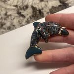 Hand Made Hand Crafted Ceramic Brooch Pin Dolphin Hand Painted Photo 2