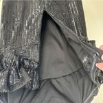 Anna Grace Lizard Thicket Black Sequin Ruffled Strapless Mini Dress Size Medium Photo 2