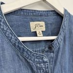 J.Crew Chambray Denim Button Front Mini Dress Tie Belt Size Medium Cotton Blue Photo 3