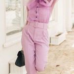 ZARA SEMI-SHEER ORGANZA BLOUSE TOP W/ BOW TIE PUFF SLEEVE PURPLE COLOR NEW Photo 7