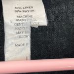 Eileen Fisher  Cardigan Size Large One Button Closure Linen Rayon Blend Black Photo 3