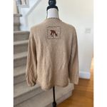Vintage 90s Tan Christmas Holiday Cardigan Cabin Cozy Deer Fair Isle Size L Photo 1