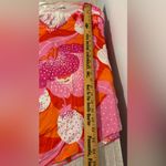 Trina Turk Mahalo Top Strawberry Blossom Silk Blend Split Neck Bright Ruffles XL Photo 7